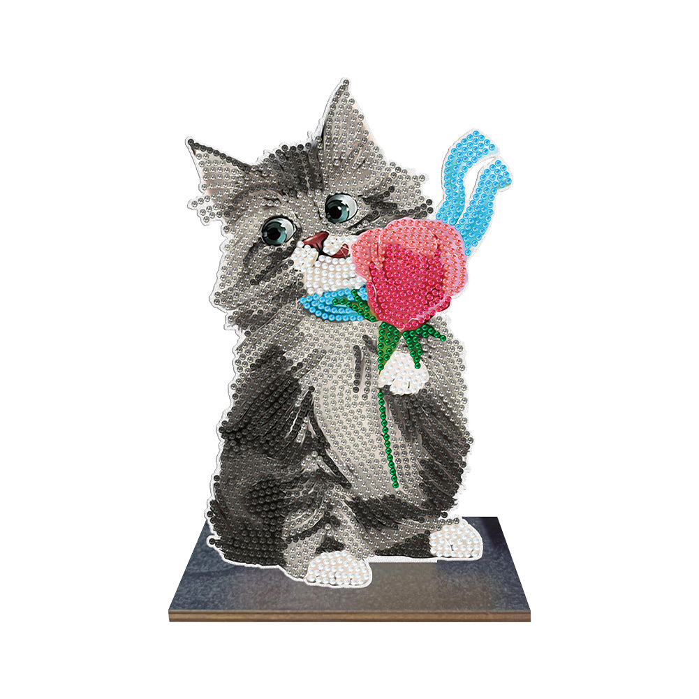 DIY Crystal Diamond Ornament Art Crafts Wooden Point Drilling Ornament Kids Gift