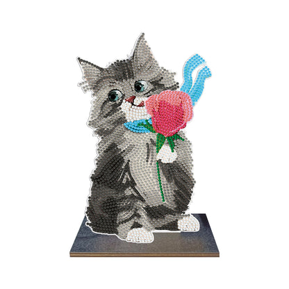 DIY Crystal Diamond Ornament Art Crafts Wooden Point Drilling Ornament Kids Gift