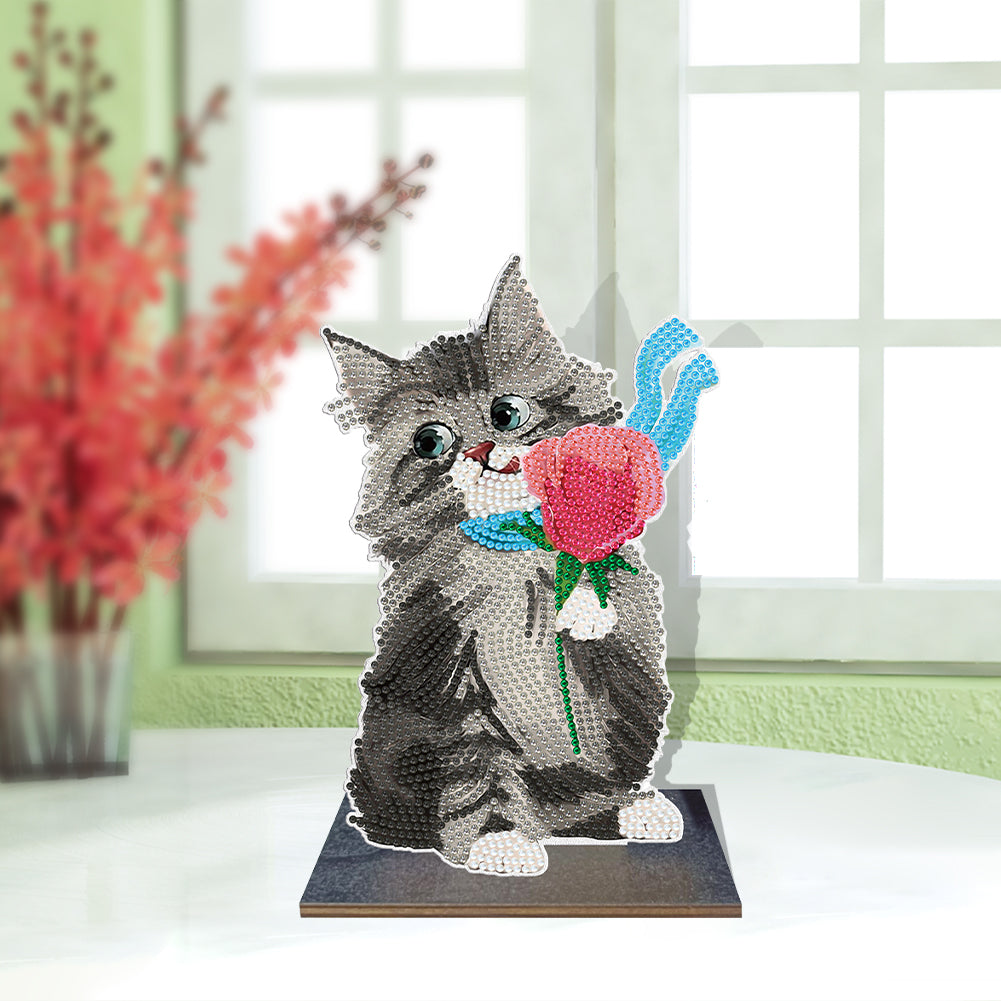 DIY Crystal Diamond Ornament Art Crafts Wooden Point Drilling Ornament Kids Gift