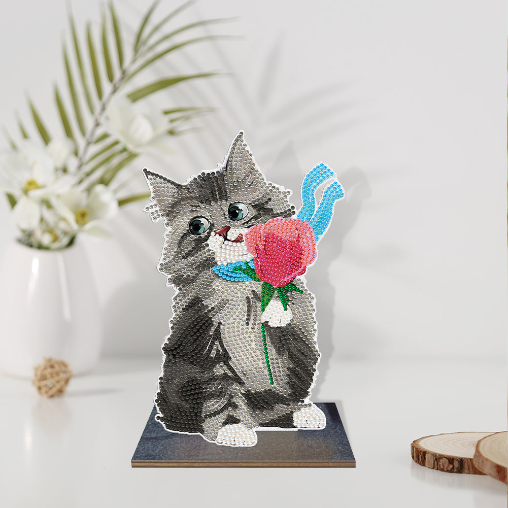 DIY Crystal Diamond Ornament Art Crafts Wooden Point Drilling Ornament Kids Gift