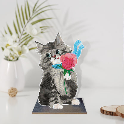 DIY Crystal Diamond Ornament Art Crafts Wooden Point Drilling Ornament Kids Gift