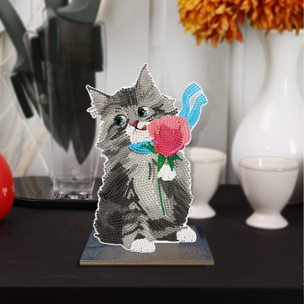 DIY Crystal Diamond Ornament Art Crafts Wooden Point Drilling Ornament Kids Gift