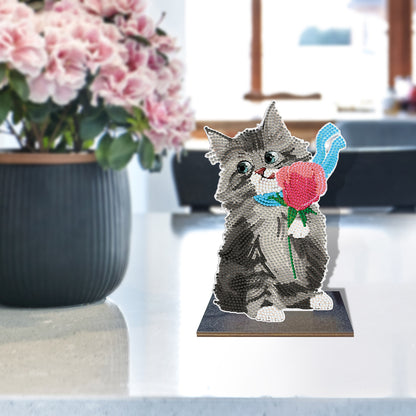 DIY Crystal Diamond Ornament Art Crafts Wooden Point Drilling Ornament Kids Gift