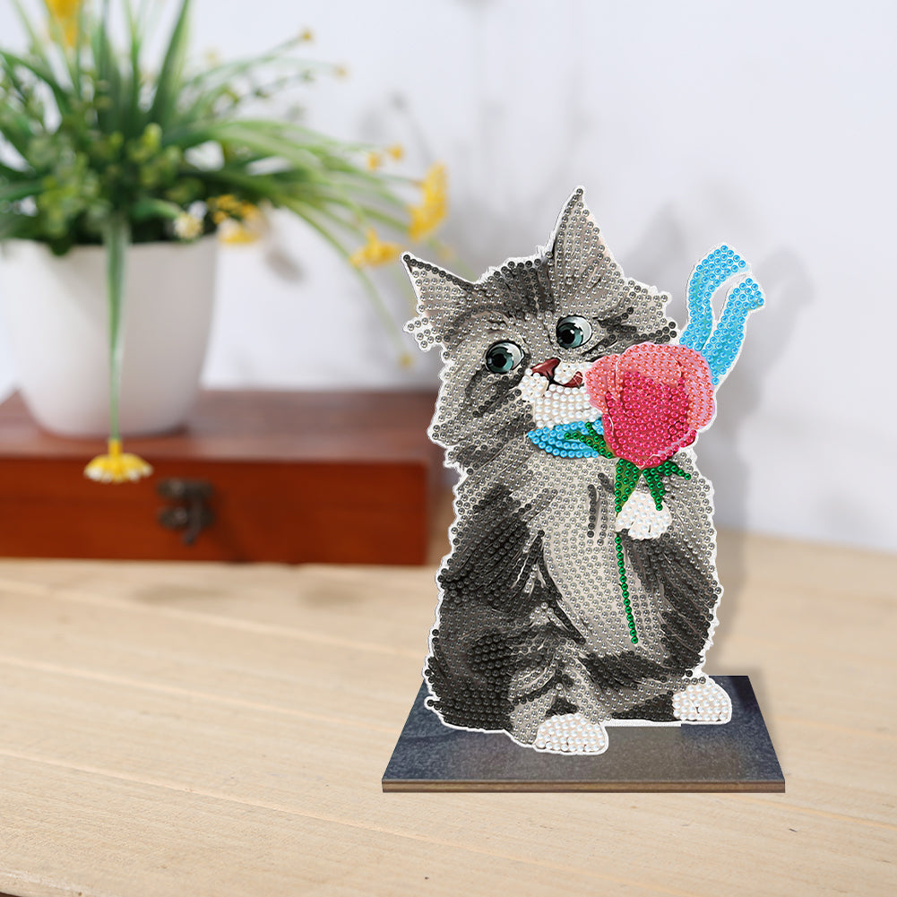 DIY Crystal Diamond Ornament Art Crafts Wooden Point Drilling Ornament Kids Gift