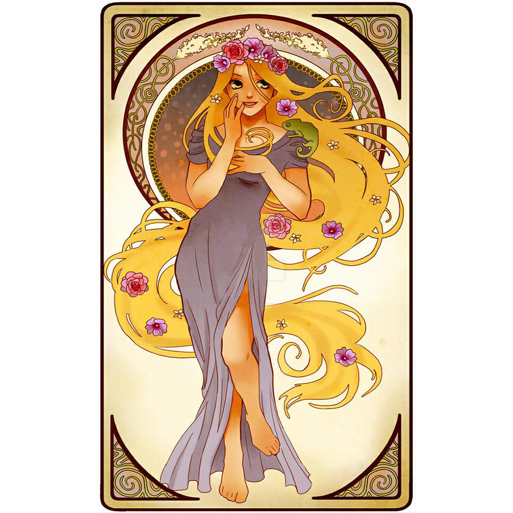 Long Hair Princess - Full Round Drill Diamond Painting 30*50CM