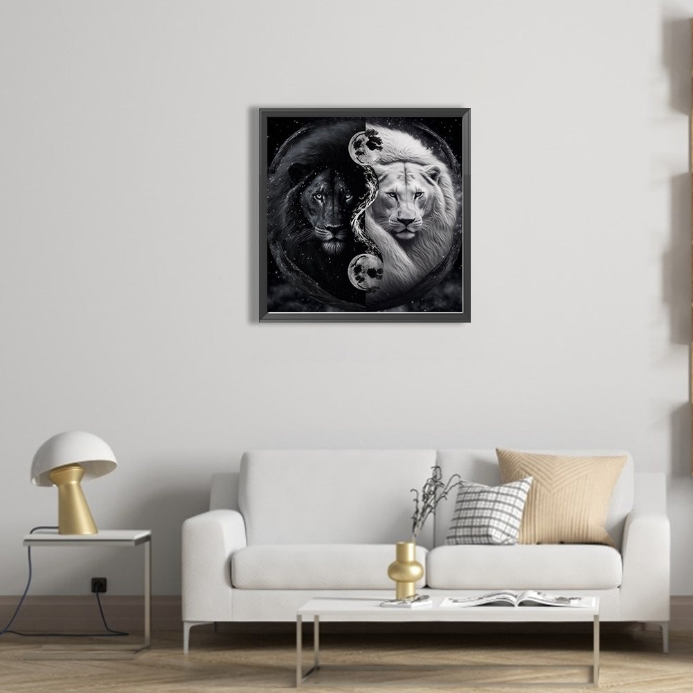 Lion Yin Yang Diagram - Full Square Drill Diamond Painting 35*35CM