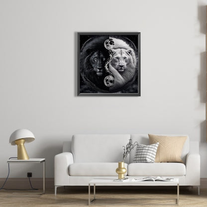 Lion Yin Yang Diagram - Full Square Drill Diamond Painting 35*35CM