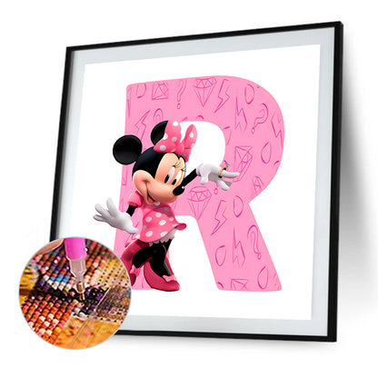 Minnie Letter R - Full Round Drill Diamond Painting 30*30CM