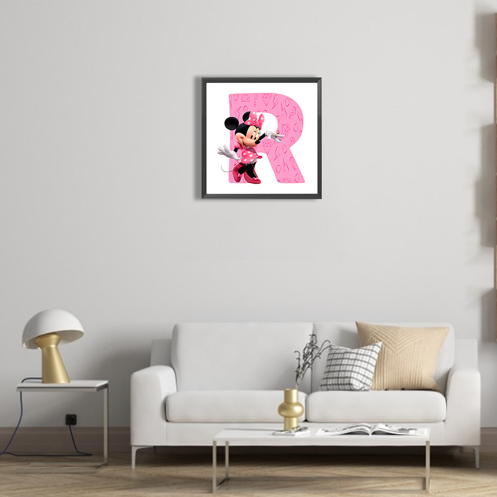 Minnie Letter R - Full Round Drill Diamond Painting 30*30CM