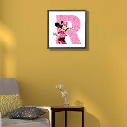 Minnie Letter R - Full Round Drill Diamond Painting 30*30CM