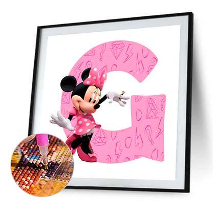 Minnie Letter G - Full Round Drill Diamond Painting 30*30CM