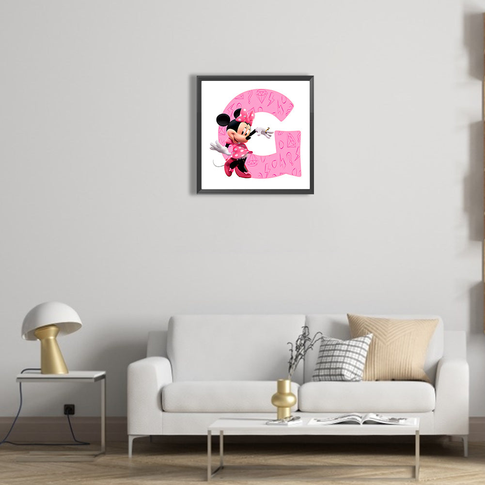 Minnie Letter G - Full Round Drill Diamond Painting 30*30CM