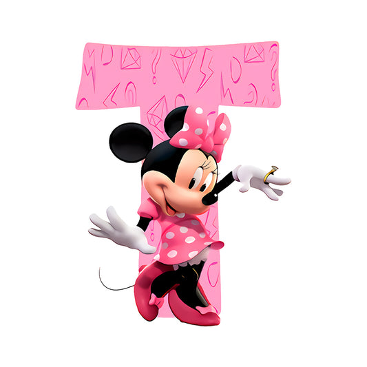 Minnie Letter T - Full Round Drill Diamond Painting 30*30CM