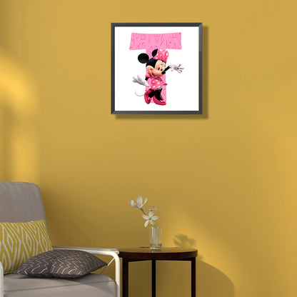 Minnie Letter T - Full Round Drill Diamond Painting 30*30CM