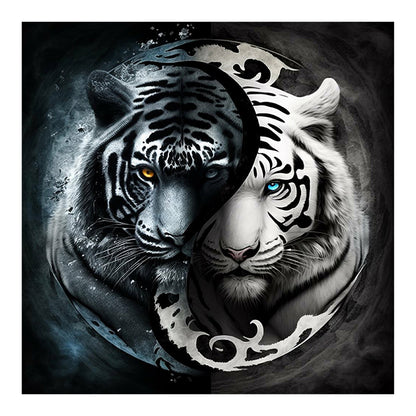 Tiger Yin Yang Diagram - Full Round Drill Diamond Painting 35*35CM