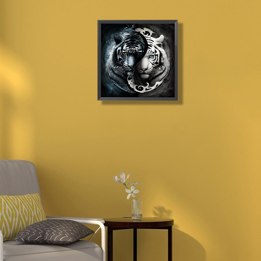 Tiger Yin Yang Diagram - Full Round Drill Diamond Painting 35*35CM