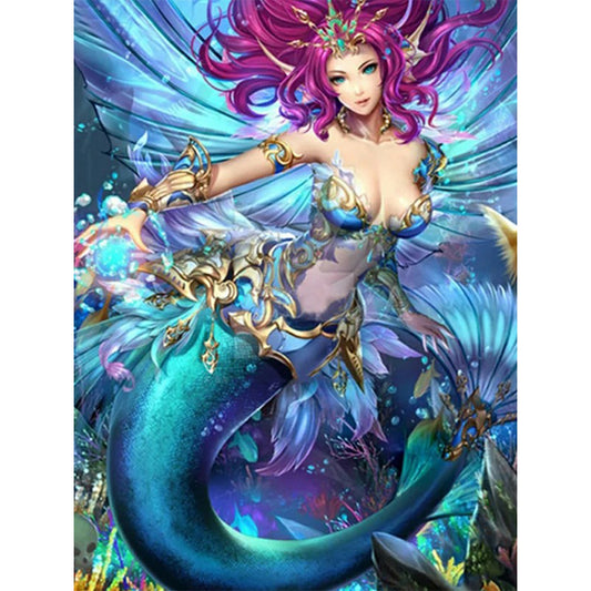 Mermaid - Full Round Drill Diamond Painting 30*40CM