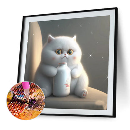 Happy Little Fat Cat - Full Round Drill Diamond Painting 30*30CM