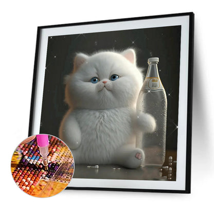 Happy Little Fat Cat - Full Round Drill Diamond Painting 30*30CM