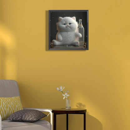 Happy Little Fat Cat - Full Round Drill Diamond Painting 30*30CM