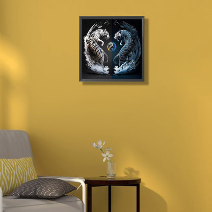 Tiger Yin Yang Diagram - Full Round Drill Diamond Painting 30*30CM