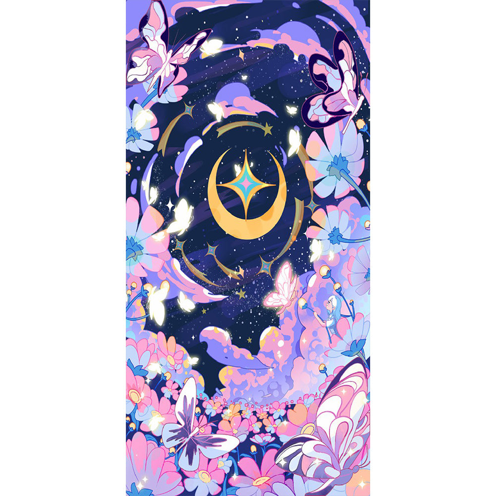 Starry Sky Flowers 30*70Ccm(canvas) full round drill diamond painting