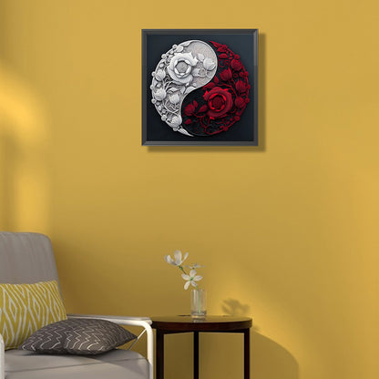 Rose Yin Yang Chart - Full Round Drill Diamond Painting 30*30CM