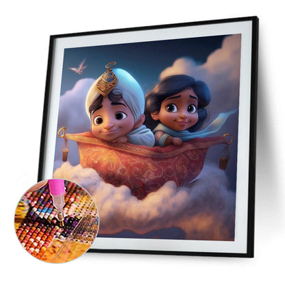 Aladdin And Princess Jasmine Cartoon Version - Full Round Drill Diamond Painting 30*30CM