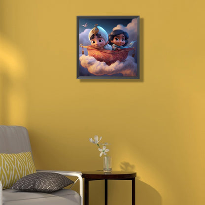 Aladdin And Princess Jasmine Cartoon Version - Full Round Drill Diamond Painting 30*30CM
