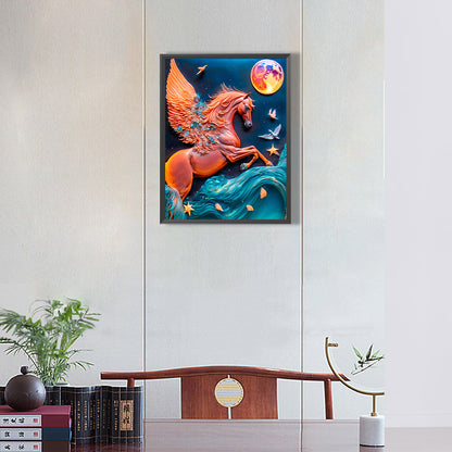 Pegasus Relief Painting - Full Round Drill Diamond Painting 30*40CM