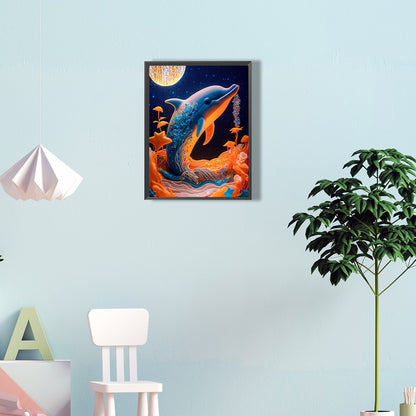 Dolphin Relief Painting - Full Round Drill Diamond Painting 30*40CM