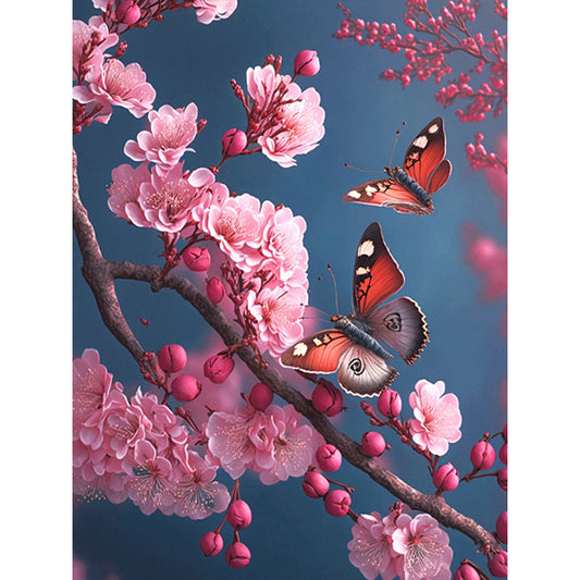 Cherry Blossom Butterfly - Full Square Drill Diamond Painting 50*60CM