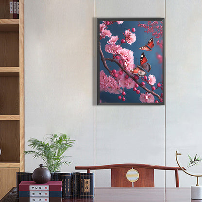 Cherry Blossom Butterfly - Full Square Drill Diamond Painting 50*60CM