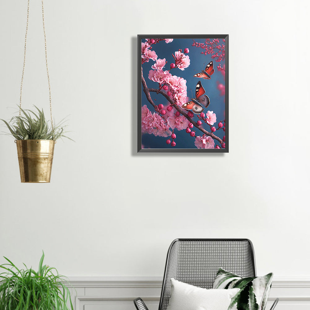 Cherry Blossom Butterfly - Full Square Drill Diamond Painting 50*60CM