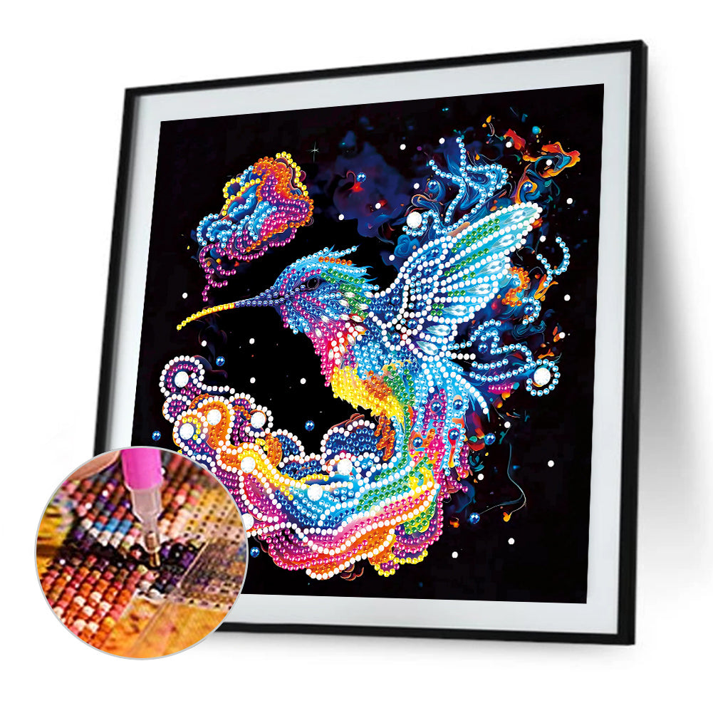 Colorful Hummingbird - Special Shaped Drill Diamond Painting 30*30CM