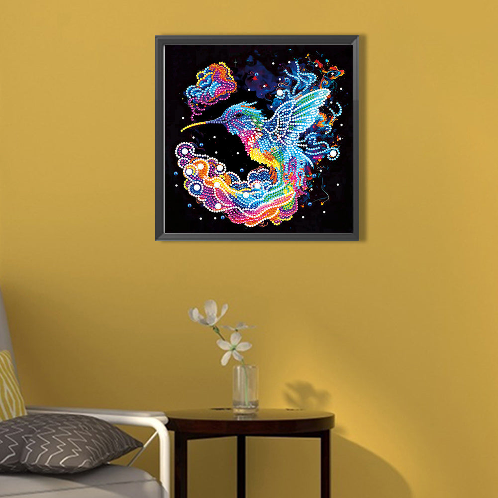 Colorful Hummingbird - Special Shaped Drill Diamond Painting 30*30CM