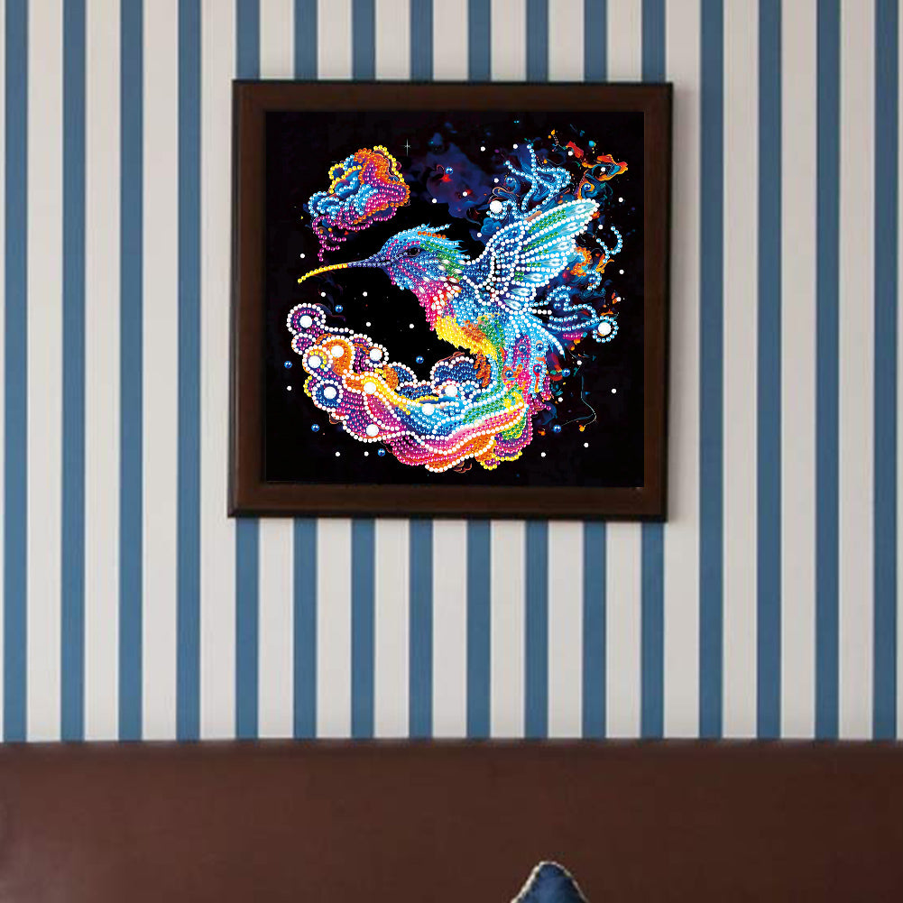 Colorful Hummingbird - Special Shaped Drill Diamond Painting 30*30CM