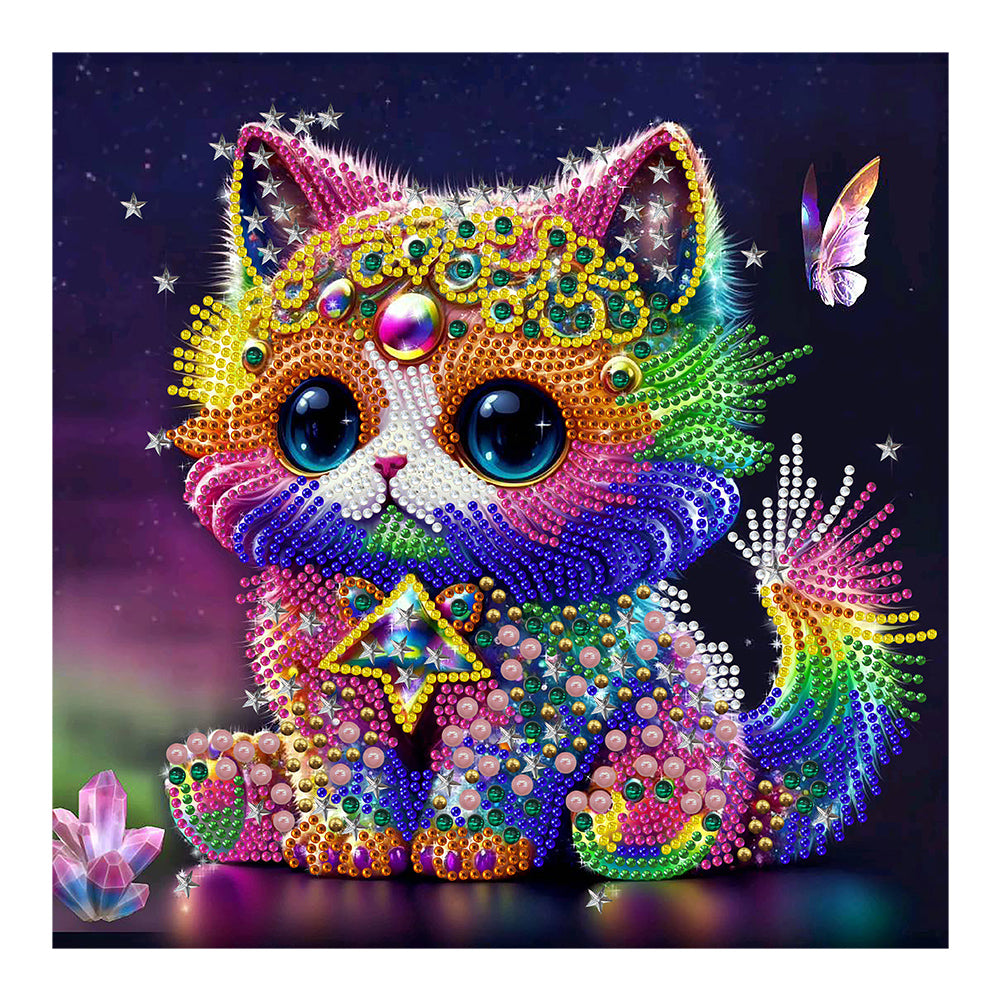 Jeweled Kitten - Special Shaped Drill Diamond Painting 30*30CM