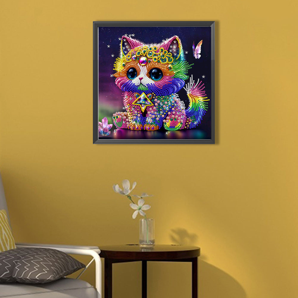 Jeweled Kitten - Special Shaped Drill Diamond Painting 30*30CM