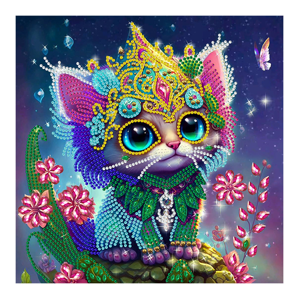 Jeweled Kitten - Special Shaped Drill Diamond Painting 30*30CM