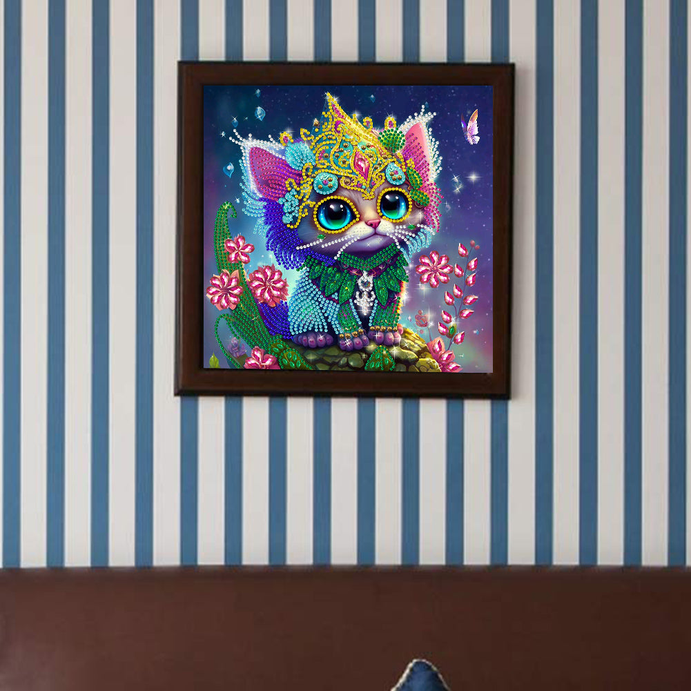 Jeweled Kitten - Special Shaped Drill Diamond Painting 30*30CM
