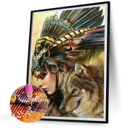 Indians - Full Round Drill Diamond Painting 30*40CM