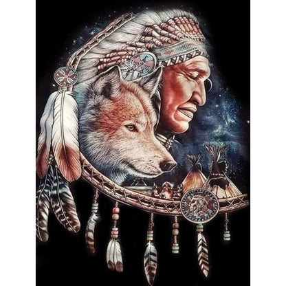 Indians - Full Round Drill Diamond Painting 30*40CM