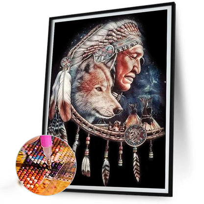 Indians - Full Round Drill Diamond Painting 30*40CM