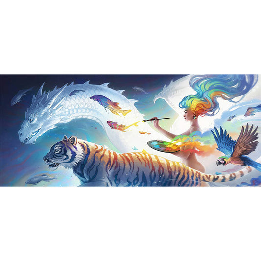 Painted Dragon And Tiger Figure - Full Round Drill Diamond Painting 70*30CM