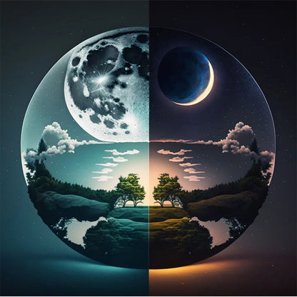 Seasonal Change Chart Of The Sun And The Moon - Full Round Drill Diamond Painting 40*40CM