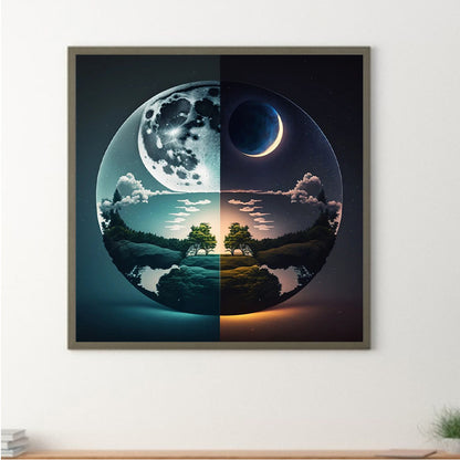 Seasonal Change Chart Of The Sun And The Moon - Full Round Drill Diamond Painting 40*40CM