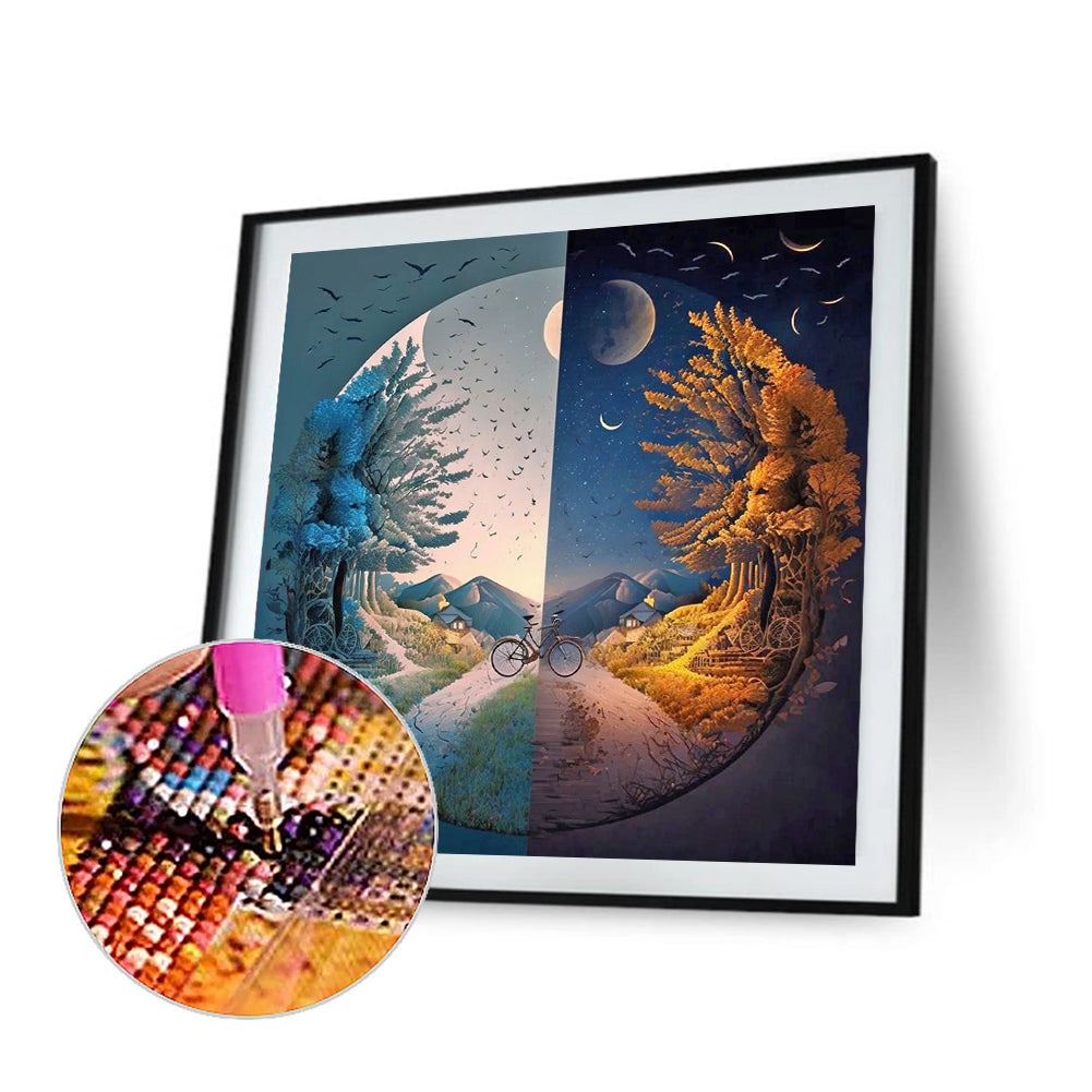 Seasonal Change Chart Of The Sun And The Moon - Full Round Drill Diamond Painting 40*40CM