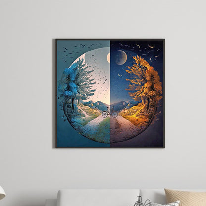 Seasonal Change Chart Of The Sun And The Moon - Full Round Drill Diamond Painting 40*40CM