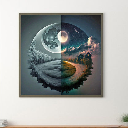 Seasonal Change Chart Of The Sun And The Moon - Full Round Drill Diamond Painting 40*40CM